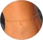 [Pancert] Initial Ankle Bracelets for Women 14K Gold Plated O Chain Letter Initial Anklets Dainty Gold Anklet Ankle Bracelets Minimalist Summer Beach Foot Chain Ankle Jewelry Gifts
