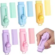 Angoily 5pcs Retractable Erasers for Students Cute Sliding Design Portable Pencil Erasers for School Supplies Fast Erasing Rubber with Comfortable Grip