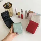Snap Button Lipstick Bag With Mirror Lipstick Storage Case Durable Makeup Bag