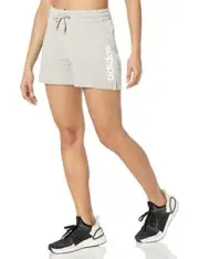 adidas Plus Size Essentials Linear Logo French Terry Shorts Women's 2X Gray