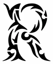 "TRIBAL R" Design Letter Stencil Name Initial Alphabet 4" 5" 6" 7" Inch Sheet