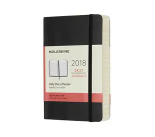 【MOLESKINE】 2018年軟皮手帳日記-口袋型黑色