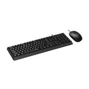 Rapoo X130pro Wired Optical Mouse/Keyboard Combo Black Spill Resistant 1000 DPI