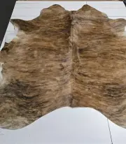 High End Brazilian XL Medium Brindle Natural Cowhide Rug/Skin CK-01