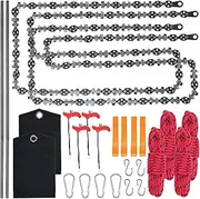 53 Inch Hand Rope Chain Saw, Tree Limb Rope Saw, Manual Tree Limb Chain Saw with 68 Teeth, Folding Pocket Rope Chainsaw Tree Cutting Tool for Gardening Camping Survival Gear