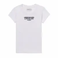 在飛比找PChome24h購物優惠-A&F 麋鹿 熱銷舒適刺繡1892文字圖案短袖T恤(女)-白