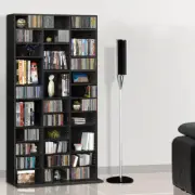 Artiss Bookshelf Display Shelf CD Storage Media Rack Stand Cupboard Book Black