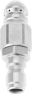 ECSiNG 1pcs 1/4" Quick Connect Hose Nozzle Sewer Jetter Nozzle Kit Drain Cleaning Jet Stainless Steel Pressure Washer Sewer Jetter Hose Nozzle, 5000 PSI