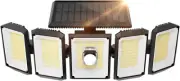 Solar Lights Outdoor 7000k 300 Led Security Lights With Remote Control 5 Heads 3
