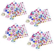 UTHCLO 12pcs Heart Rhinestone Stickers for DIY Crafts Self Adhesive Acrylic Gems for Scrapbooking Shiny Heart Gems for Nails for Valentine Day Decorations and Art Projects
