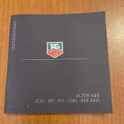 TAG HEUER ALTER EGO (CAL.901.001 / CAL.956.032) INSTRUCTION MANUAL BOOKLET