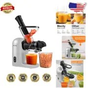 Dishwasher-Safe Silvery Masticating Juicer - Space-Saving & Powerful Juice Maker