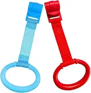 GARVALON Crib Pull Ring Toy Sturdy Strap Montessori Toys for Babies Hanging Ring for Nursery