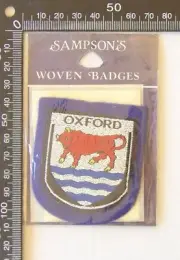 VINTAGE OXFORD ENGLAND TRAVEL SOUVENIR FELT PATCH WOVEN CLOTH SEW-ON BADGE