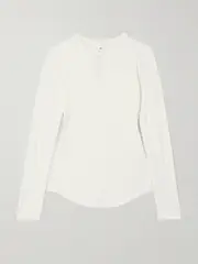 [lululemon] lululemon - Hold Tight Ribbed Stretch-modal T-shirt - White - US8 US 8 White