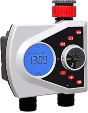 Digital Dual Outlet Water Timer, LCD Display, ECO Mode, Manual and Automatic Controls