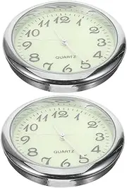 TIDTALEO 2pcs Auto Clock Luminous Dashboard Timekeeping for Cars Trucks Easy Installation for Vehicle Enthusiasts Battery Not Included