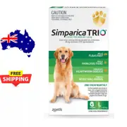 Simparica Trio Flea, Tick & Worming Chews for Dogs Green (Pack of 6) 20.1-40kg