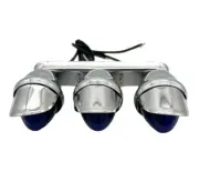 Triple Incandescent Mini Auxiliary Light Blue Watermelon Lenses w/ Visor