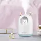 HUMIDIFIER 萌熊霧化精油水氧機 七彩夜燈加濕器 香薰機 靜音車載加濕器(象牙白)