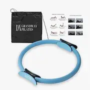 Premium Pilates Ring Fitness Circle - Lightweight Durable Foam Padded Handles, Flexible Resistance Exercise Equipment for Toning Arms, Thighs, Legs & Core
