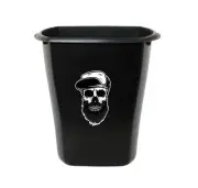 Trash Can Skull Zombie Motorcycle and Many Other Themes on 5.5 Gal Black Plastic