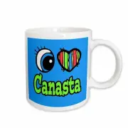 3dRose Bright Eye Heart I Love Canasta Mug