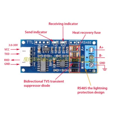 NEW TTL to RS485 Converter Module Hardware Auto Control for Arduino AVR