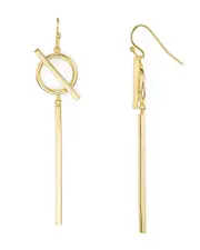 Argento Vivo Circle and Bar Drop Earrings OS