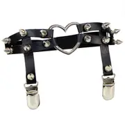 Female Women Sexy Harajuku Elasticity Heart Faux Leather Harness Tight Suspender Punk Strap Leg Ring Garter Belts Bondage gothic