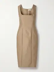 Salon 1884 - Balestra Cotton And Silk-blend Midi Dress - Beige - FR 40