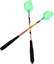 TOGEVAL 2pcs Stainless Steel Telescopic Pole Bait Spoon Portable Fishing Bait Feeder Holder for Outdoor Angling