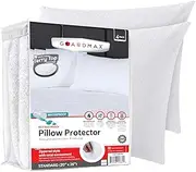 Guardmax Terry Cotton Waterproof Standard Size - Zippered Bed Bug Pillow Protector 4 Pack - Hypoallergenic Pillow Case Cover Protects from Bedbug, Dust Mite, and Liquid Spills