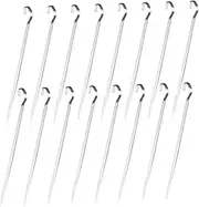 16pcs Stainless Steel BBQ Skewers Flat Non Slip Design for Easy Grilling High Temperature Resistant Meat Forks for Outdoor Camping and Barbecue Activities