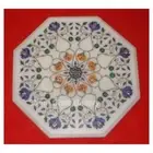 15" Marble Corner Side Table Handmade floral handicraft Inlay Home Decor