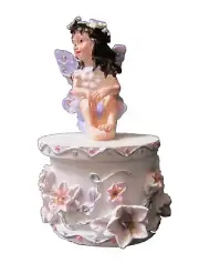Fancy Small Fairy Trinket Ring Jewelry Box 3.5 " sparkles Beautiful Angel gift