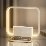 Bedside Lamps,Sunrise Dual Alarm Clock for Heavy Sleepers,Table Lamp Ivory