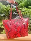 Brahmin Handbags Asher Lipstick croc-embossed leather medium tote bag New