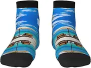 [JBYJBX] White Beach Tropical Sea Print Adult Socks Womens Mens Workout Thermal Cozy All-Season Gift Holiday Articles Use