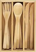 Totally Bamboo 12-Piece Reusable Bamboo Flatware Set with Portable Storage Case, Dishwasher Safe