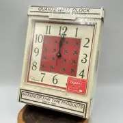 Vtg Ingraham Goose Geese Red Green Wall Clock NOS Hunting Cabin Christmas Quartz