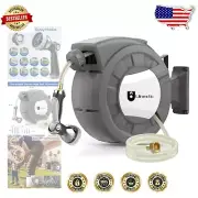 Effortless 50ft Retractable Garden Hose Reel with Easy Installation & 10 Modes