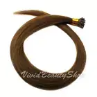 100 I Stick Glue Tip Micro Bead Straight Remy Human Hair Extensions Light Brown