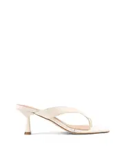 Sardinia Thong Heels - Chalk White Leather