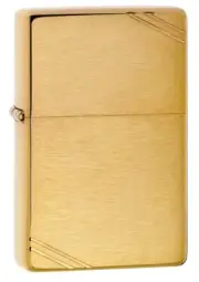 Zippo 240, Classic Brushed Brass Finish Lighter With Slashes, Vintage Look