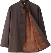 [MRYBD] Winter Velvet Tang Suit Men Hanfu Chinese Traditional Clothes, Martial Arts Suit Kung Fu Uniform