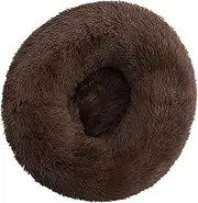 Aliuciku Super Soft Dog Bed, Plush Cat nest Round Dog Beds for Dogs Pet(Brown,60x60cm)