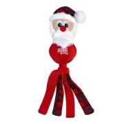 Kong Holiday Santa Wubba Strip Dog Toy Large Squeaky Crinkle Thrash Plush Chew