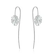Silver plating Monstera Leaf Stud Earrings for Women Jewelry