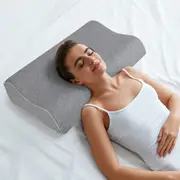 Dreamz Memory Pillow Back Sleeper Foam Shoulder Neck Slow Support Grey